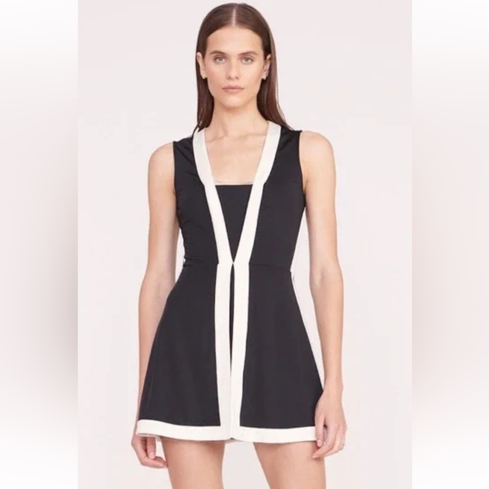 STAUD Black and Cream sport dress